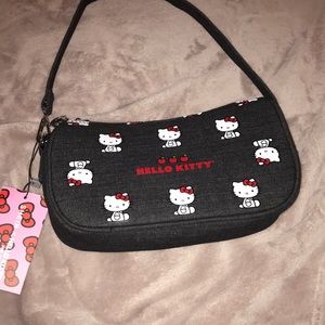 Black denim hello kitty purse